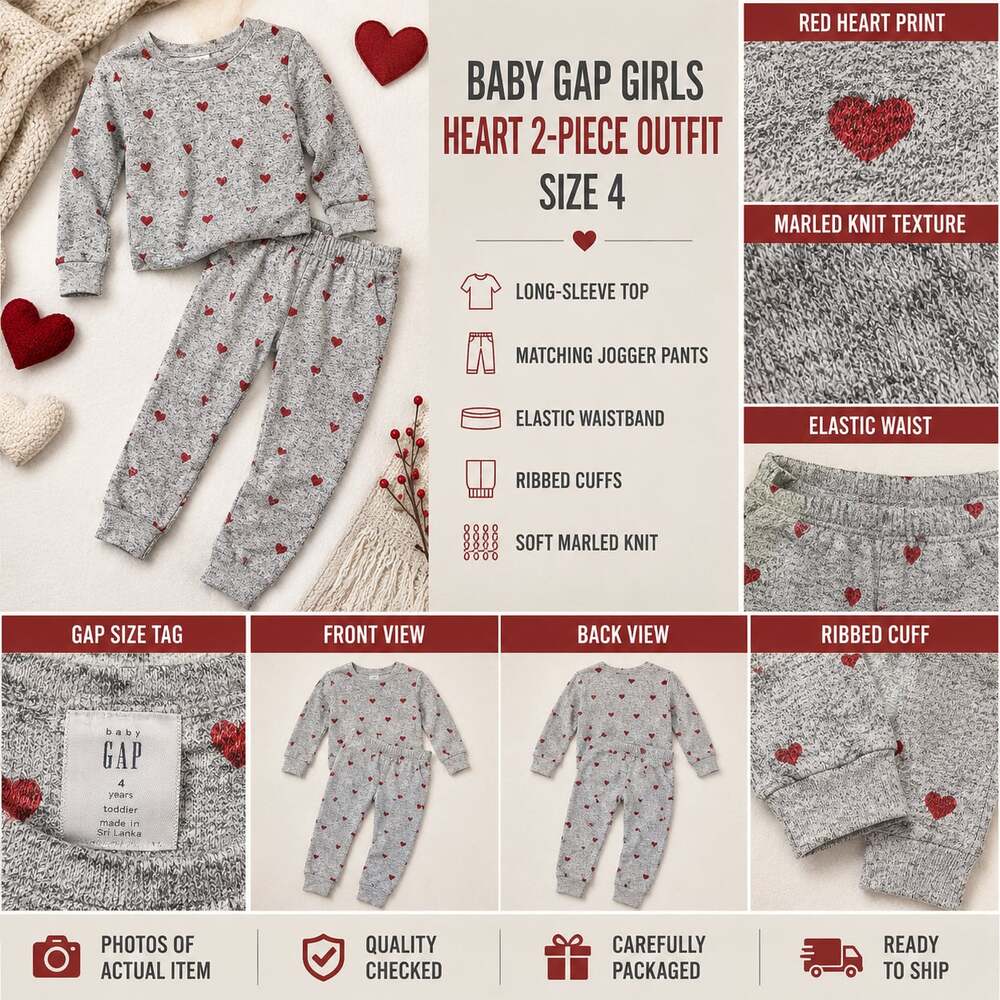 Baby Gap Girls Heart 2-Piece Outfit Size 4
